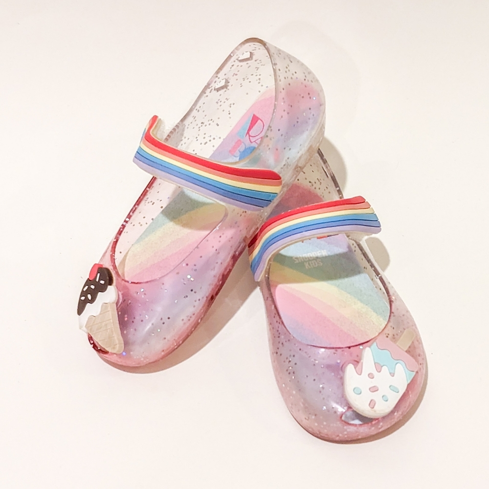 🌈Rainbow Ice Cream Toddler Jelly Shoes✨